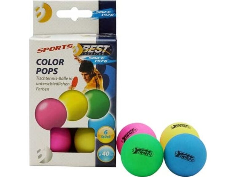 Best Sporting sæt med 6 farvede bordtennisbolde 40 mm (23106)