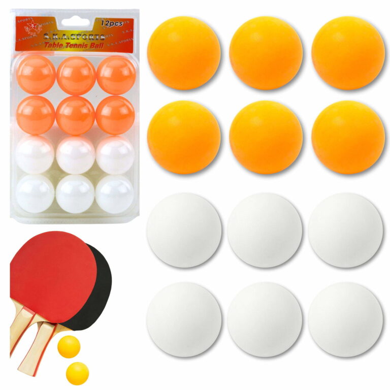 Bordtennisbolde, hvid & orange, 12-pak
