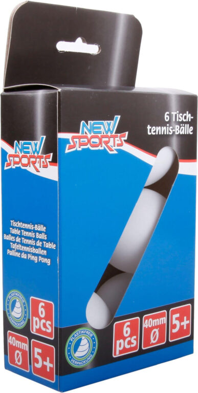 New Sports Bordtennisbolde - 40mm, Hvid - 6 stk.