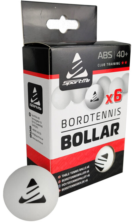 SportMe Bordtennisbolde - Hvid - 6 stk.