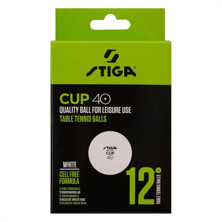 Stiga Cup 40+ Bordtennisbolde - 12 stk, ABS, Ø40 mm - Hvid