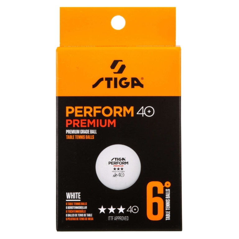 Stiga Perform Premium 3-stjernet Bordtennisbolde (6-pak, White)