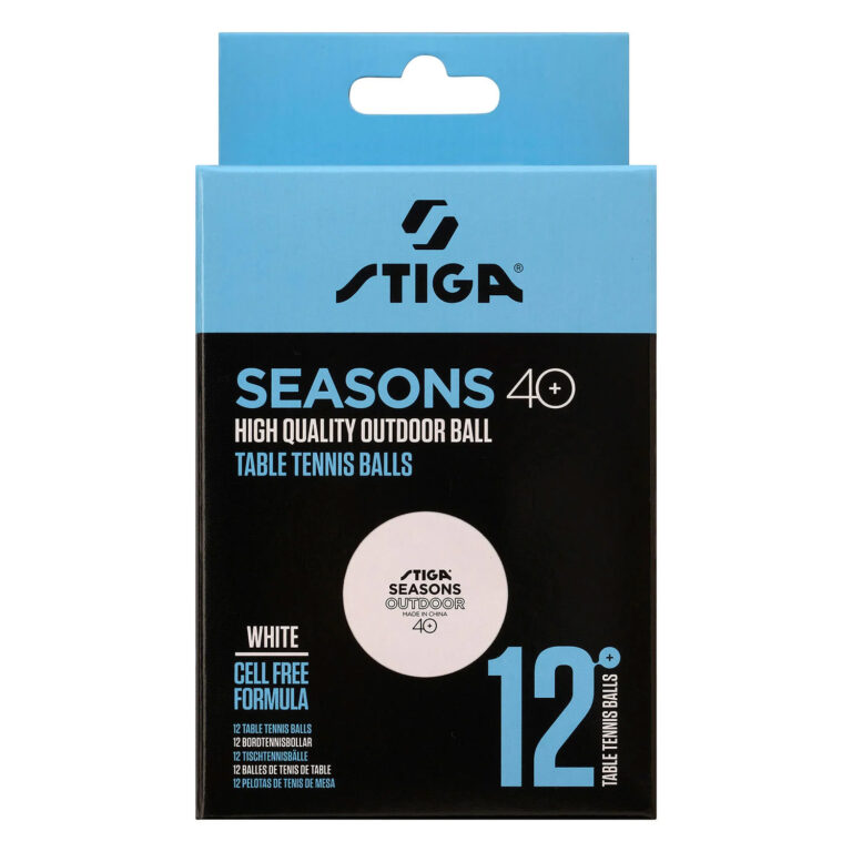 Stiga Seasons Udendørs Bordtennisbolde - 12 stk, ABS, Vind- og Vandafvisende - Hvid