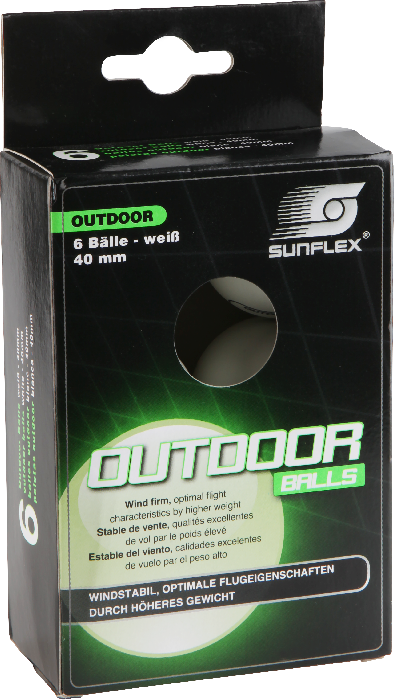 Sunflex TT Outdoor bolde - 6 stk. Sunflex udendørs bordtennisbolde